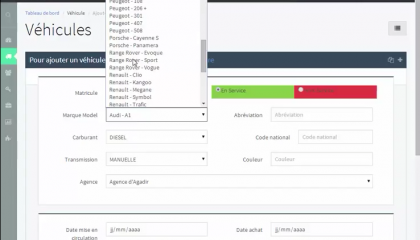 Gestion des véhicules