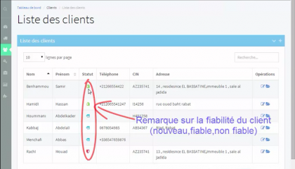 Gestion des clients
